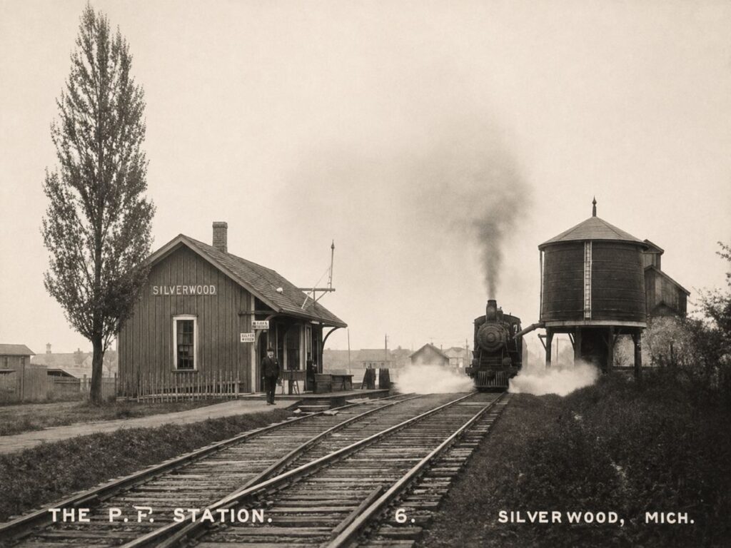 Restored Postcard of Silverwood Depot and Water Tower
