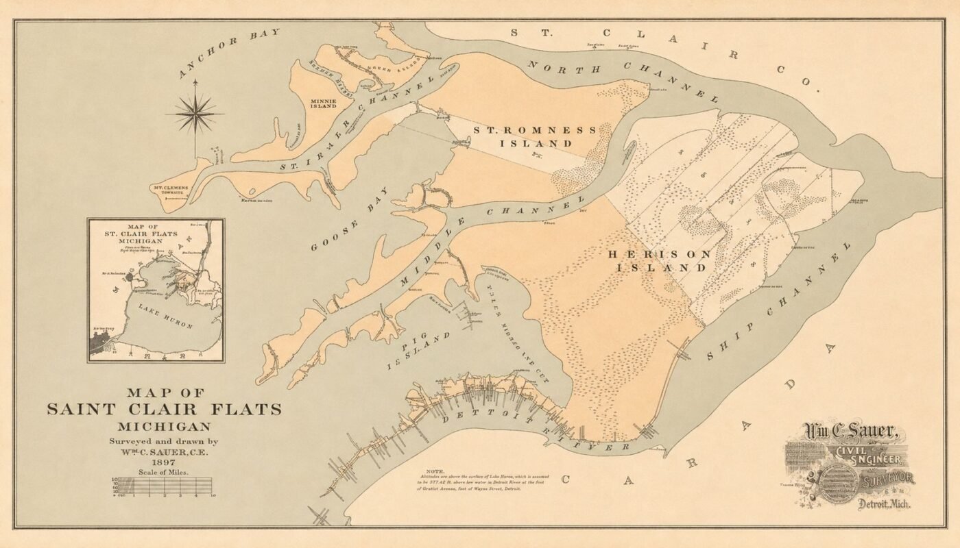 St. Clair Flats Map