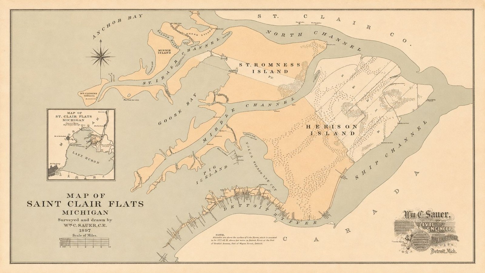 St. Clair Flats Map