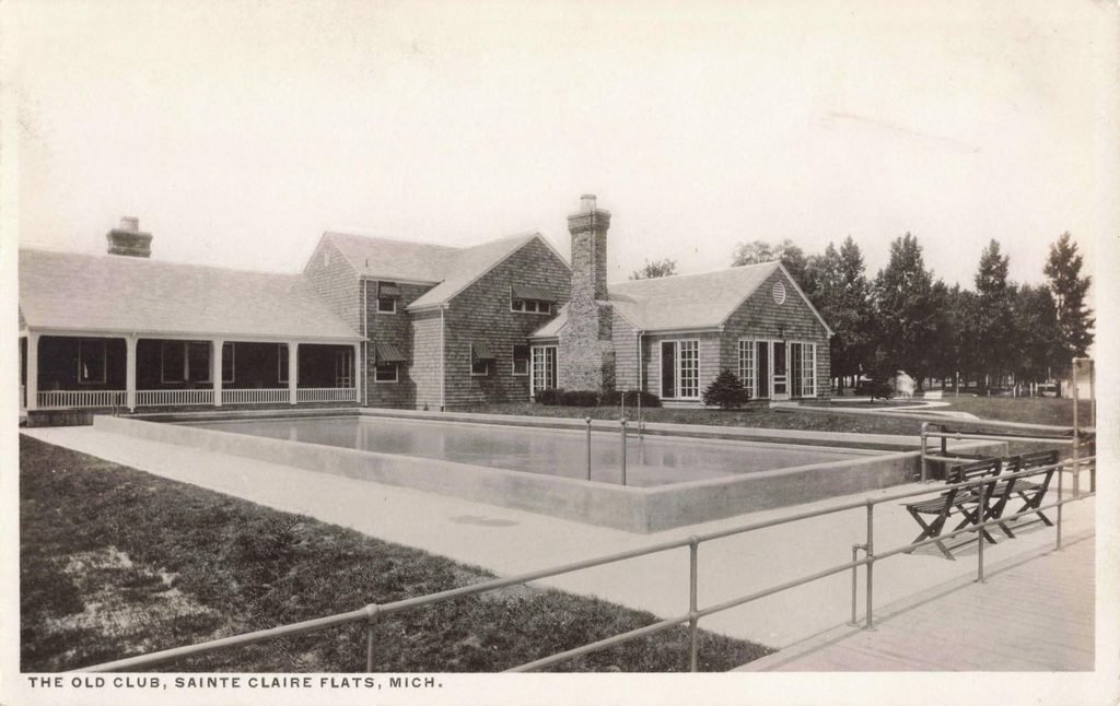 The Old Club added family recreation to its hunting and fishing roots, including a pool beside the shingled clubhouse.