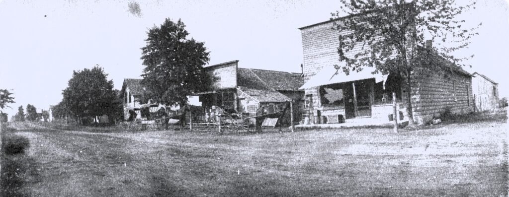 Old town street with wooden buildings