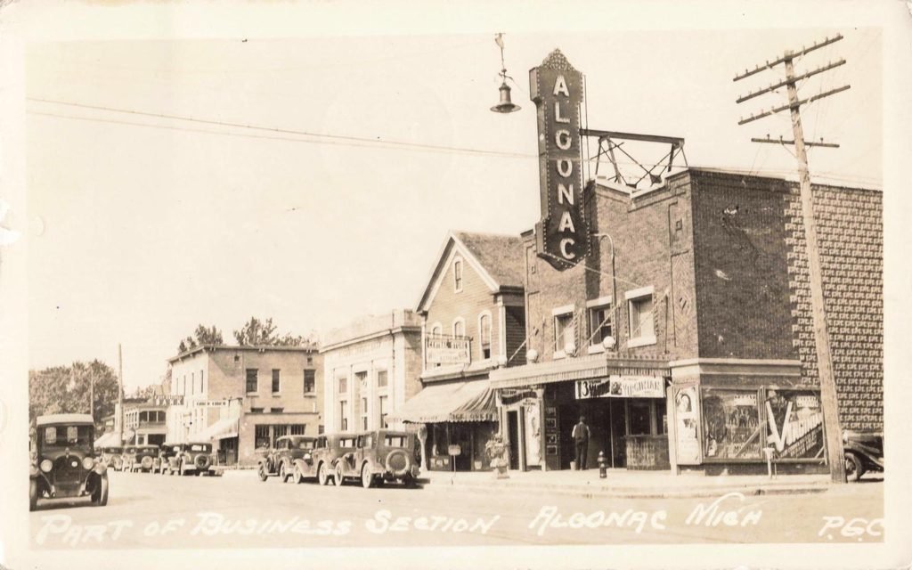 Historic Algonac business district in 1930