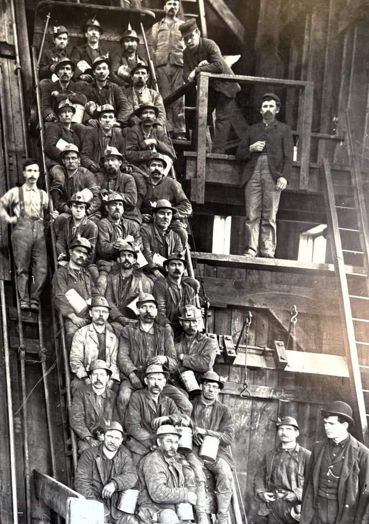 Quincy Miners Riding the Inclined Man-Car
