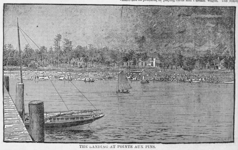 An early lithograph of the landing at Pointe Aux Pins
