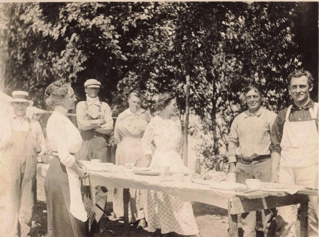 A summer picnic outdoors at Pointe Aux Pins