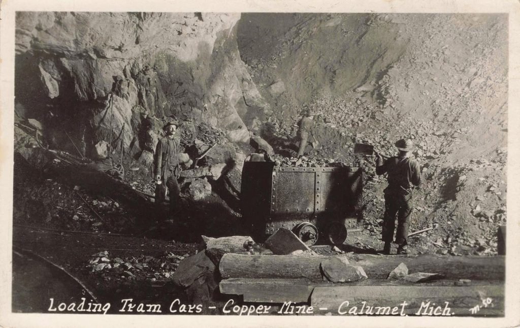 Loading Tram Cars at a Calumet Copper Mine
