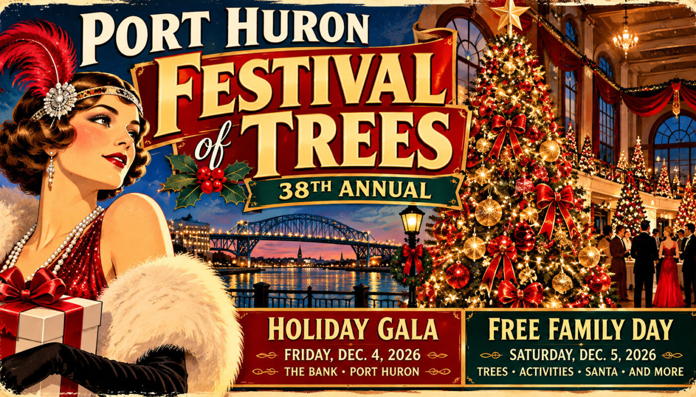 Vintage holiday festival promotional poster