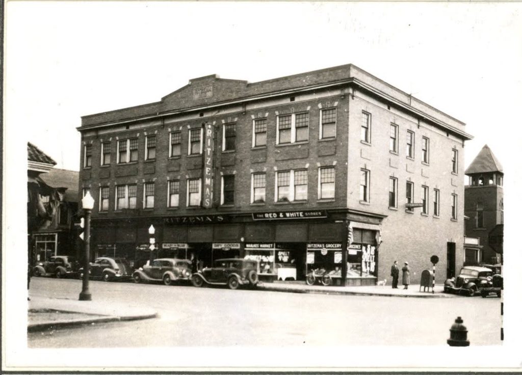 Ritzema Store - Historic Grand Rapids building with vintage cars.