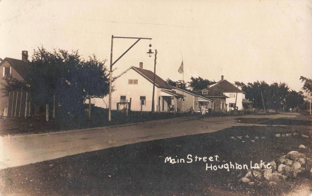 Early view of Main Street at Houghton Lake